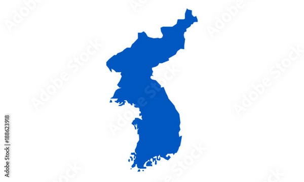 Fototapeta map of the two north and south koreas