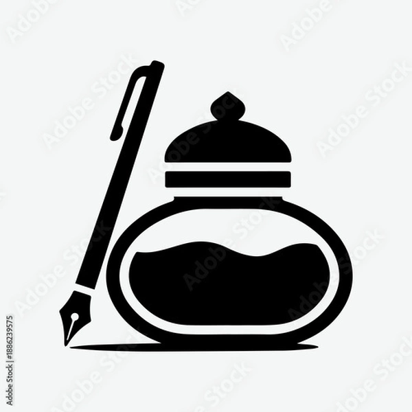 Obraz Black and white vector icon set 14.eps