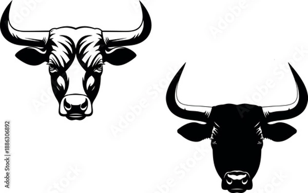Obraz bull head vector