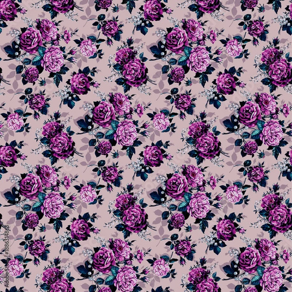 Fototapeta A seamless floral background pattern