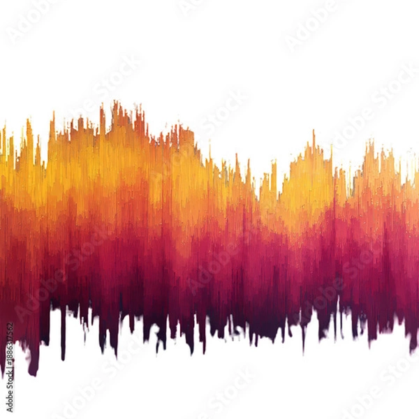 Obraz Vibrant soundwave audio spectrum visualization isolated on transparent background