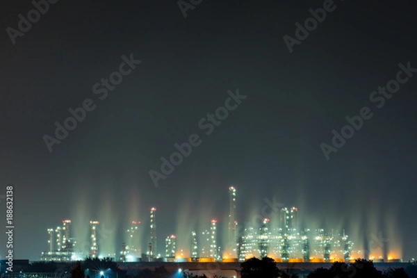 Fototapeta View factory at night
