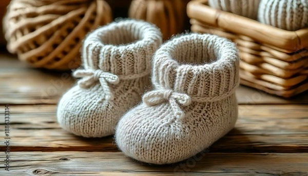 Obraz children's knitted booties