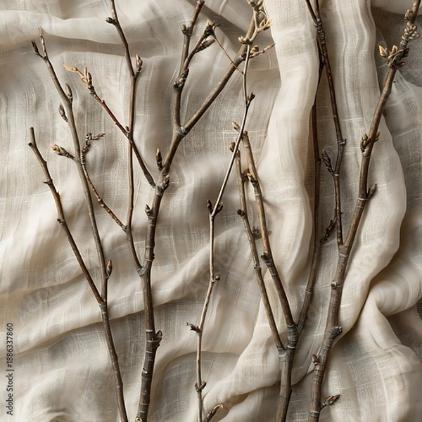 Obraz Branches against textured wall