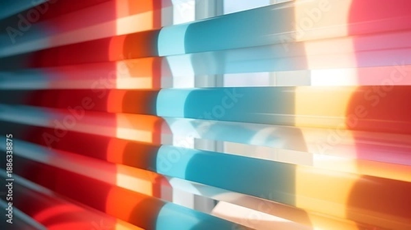 Obraz Vibrant light through colorful blinds