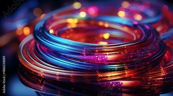 Obraz Colorful light strings glowing