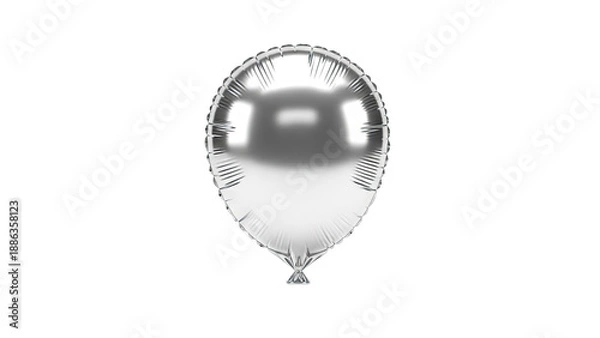 Obraz Silver Foil Balloon Isolated on White Background