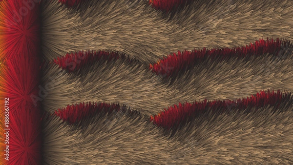 Fototapeta Vibrant abstract design with dynamic red and brown patterns