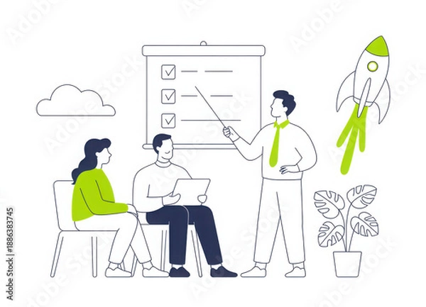 Obraz Startup accelerator abstract concept vector illustration. 
