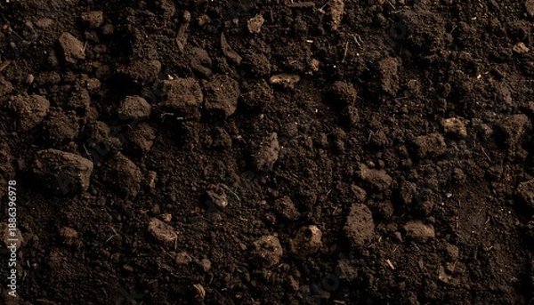 Obraz Dark Soil Texture with Small Rocks.