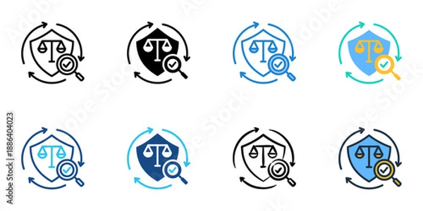 Obraz Compliance Check icons set multiple style collection. Editable stroke 
