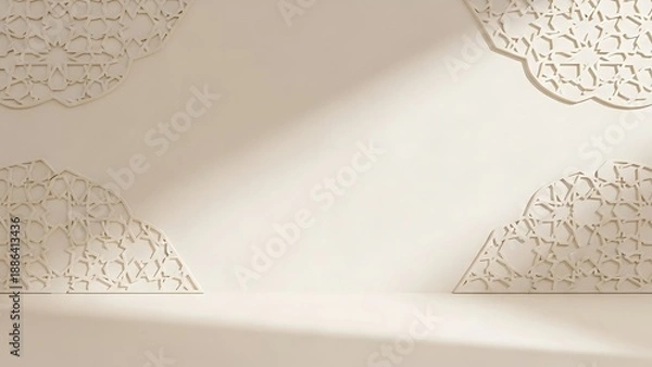 Obraz Elegant Islamic Geometric Pattern Background with Soft Light.