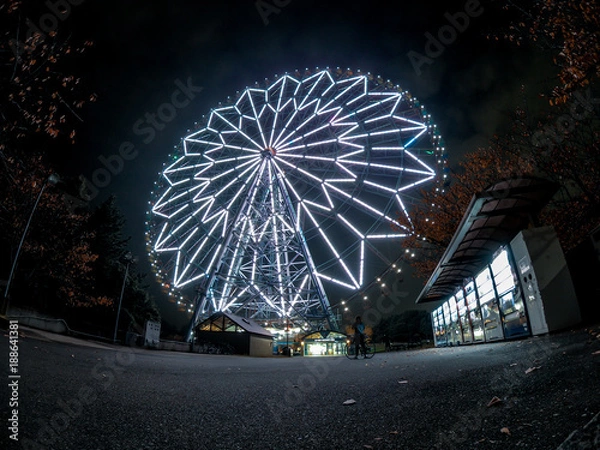 Obraz 【夜景】観覧車のある風景