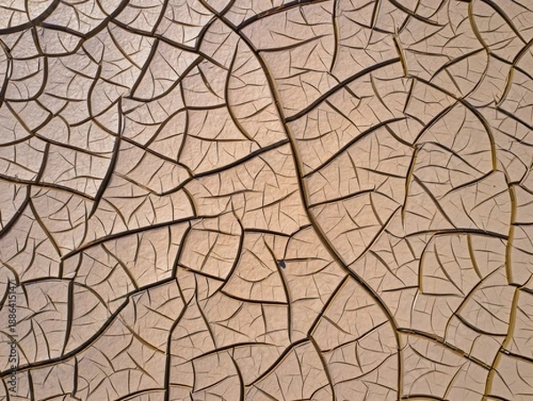 Obraz Cracked Earth Surface - Detailed Texture Pattern