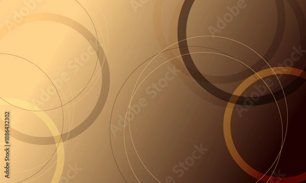Obraz brown gold multi circles shapes overlapped funny pattern style abstract background