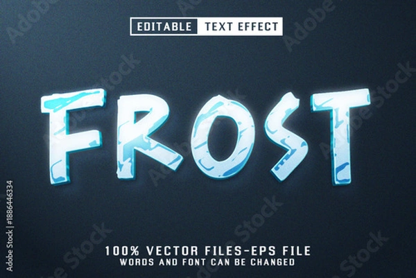 Fototapeta Frost 3d Text - Editable Text Effect