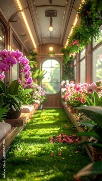 Obraz Orchids Inside a Train Car