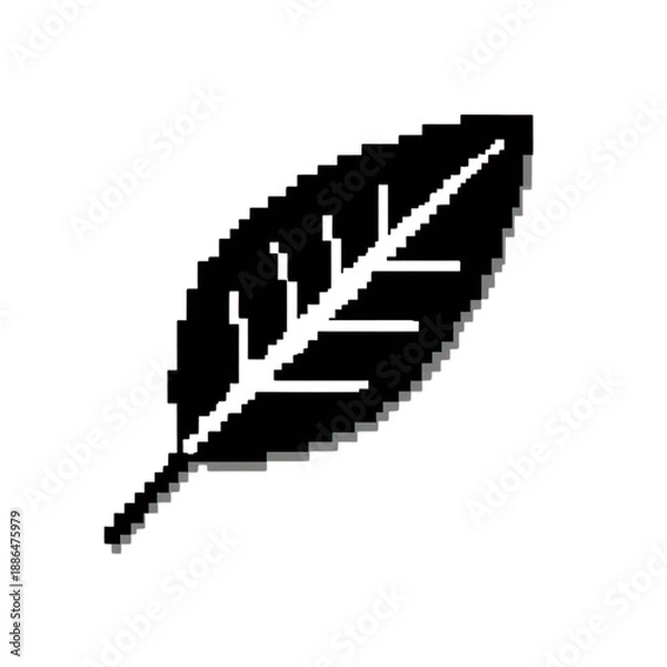 Obraz pixel eco leaf icon