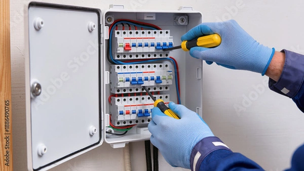 Fototapeta electrician at work 