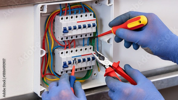 Fototapeta electrician at work 