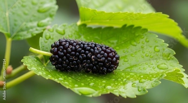 Obraz Mulberry fruit in the leaf