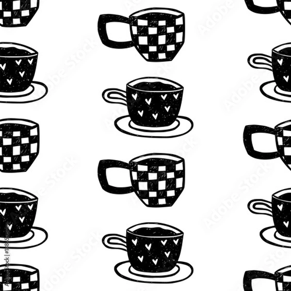 Obraz Coffee cups seamless pattern