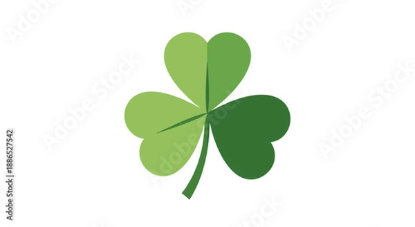 Obraz Simple Three Leaf Clover Icon with Stem