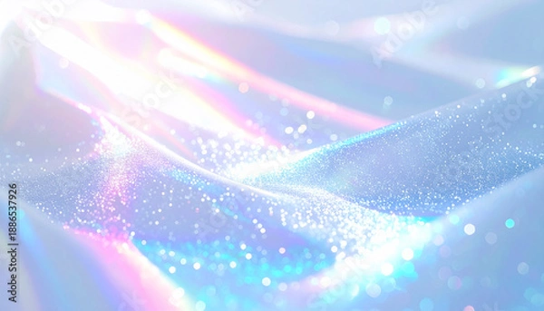 Obraz パールの輝きのオーロラのようなシートのドレープ　キラキラ輝く