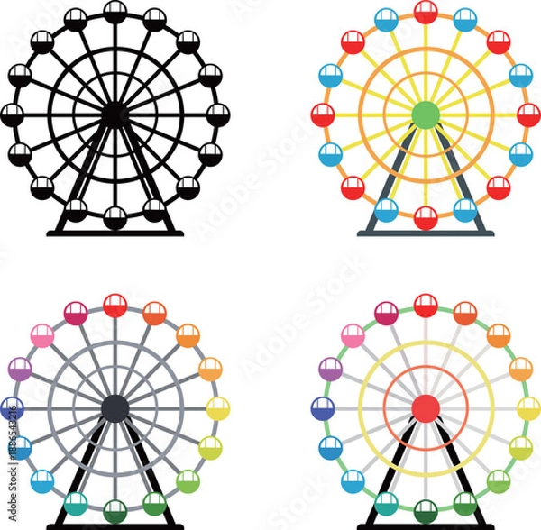 Obraz 観覧車　アイコン　セット