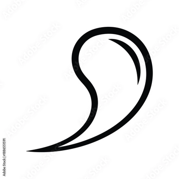 Obraz Black quotation mark on white background