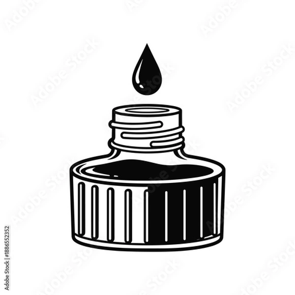 Obraz Ink Bottle with Drop Falling