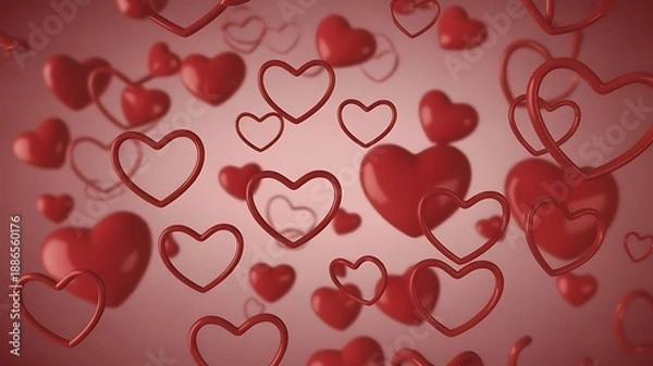 Fototapeta red hearts background