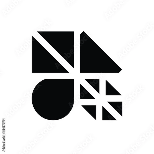 Fototapeta Design pictograms using only basic geometric shapes for minimal visual language On white Background Vector illustration