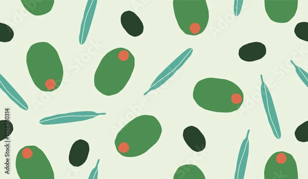 Fototapeta Cute olive pattern background vector design
