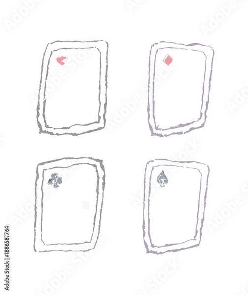 Fototapeta 手描き風なトランプ一式