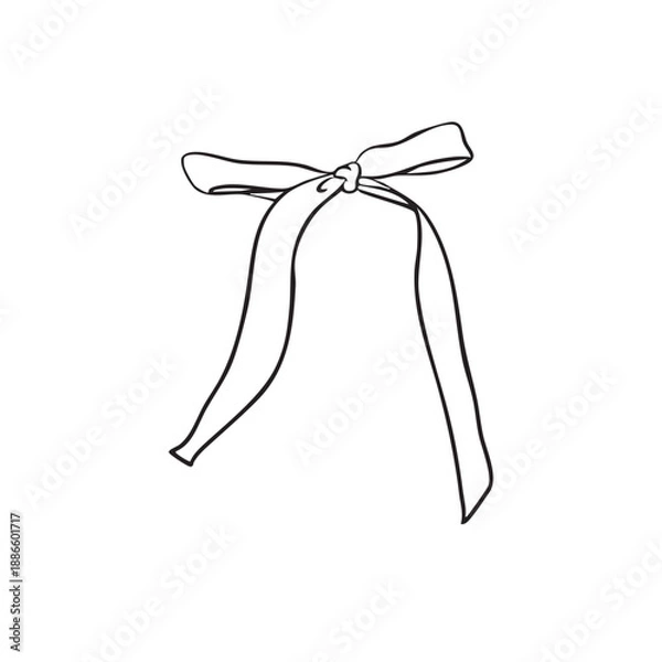 Fototapeta Cute bow line art vector