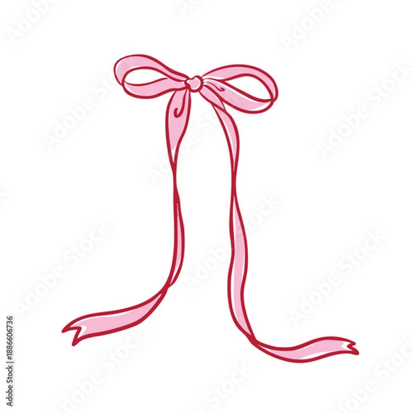 Fototapeta Hand drawn curve bow vector