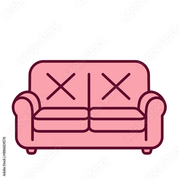 Obraz Stylish Couch Vector Icon.