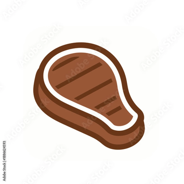 Obraz Steak meat icon in a rounded square frame.