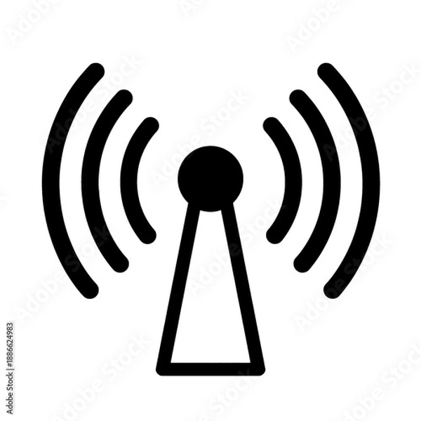 Obraz Wireless signal vector icon with keyhole shape.