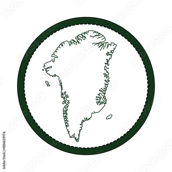 Obraz Greenland Outline Icon. Vector Design