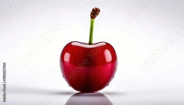 Obraz Fresh Red Cherry on White Background.