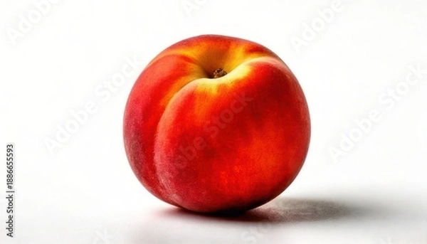Obraz Fresh Red Peach on White Background.