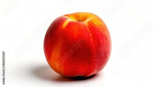 Obraz Fresh Red Peach on White Background.