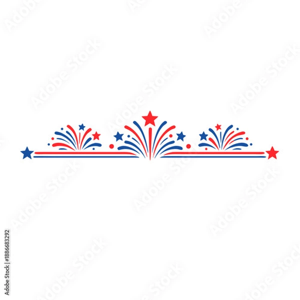 Obraz Patriotic Fireworks Border Divider