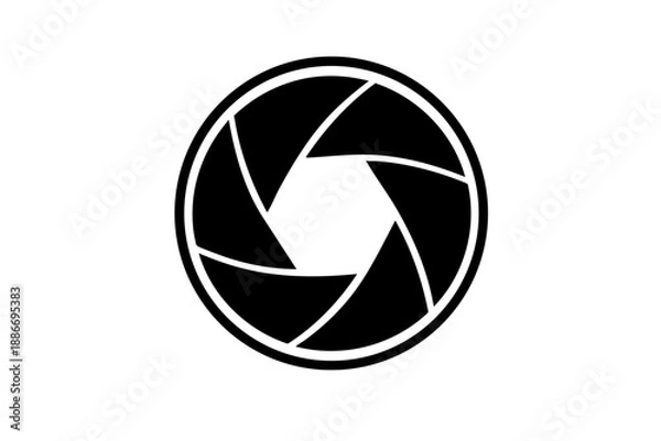 Obraz Camera aperture symbol forming a circular logo mark