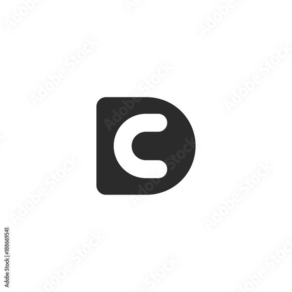 Fototapeta Monogram logo made from black letters D and C