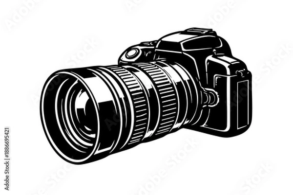 Obraz Side profile camera with large lens attached