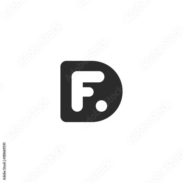 Obraz Monogram logo made from black letters D and F
