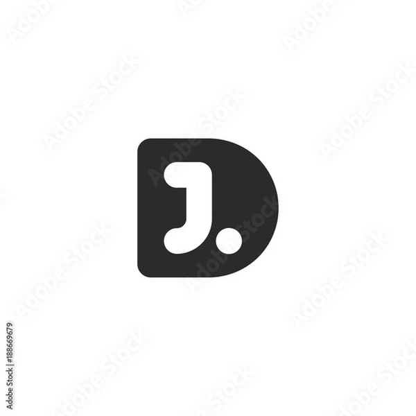 Obraz Monogram logo made from black letters D and J
